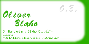 oliver blaho business card